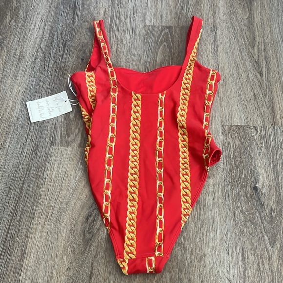 Show Me Your MuMu Red Italia Off the Chain Bathing Suit - Picture 13 of 16